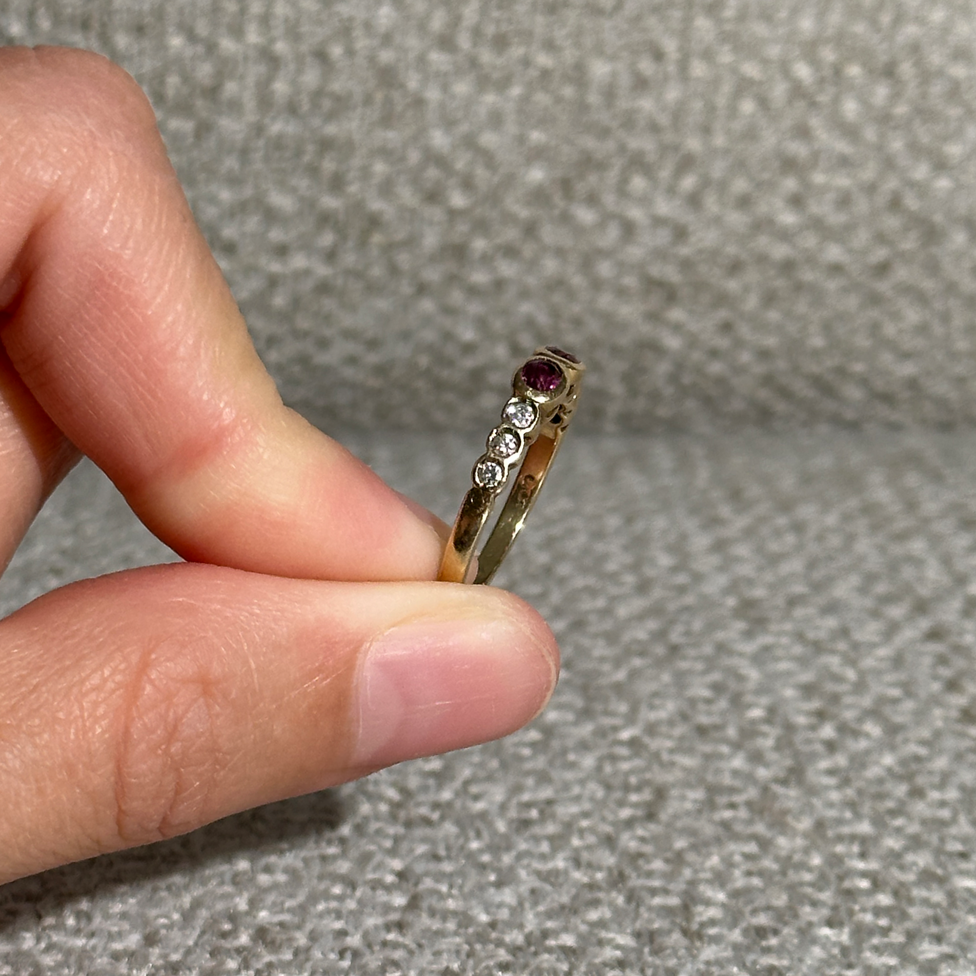 The Chloe: 2-Ruby 6-Diamond Solid Gold Ring