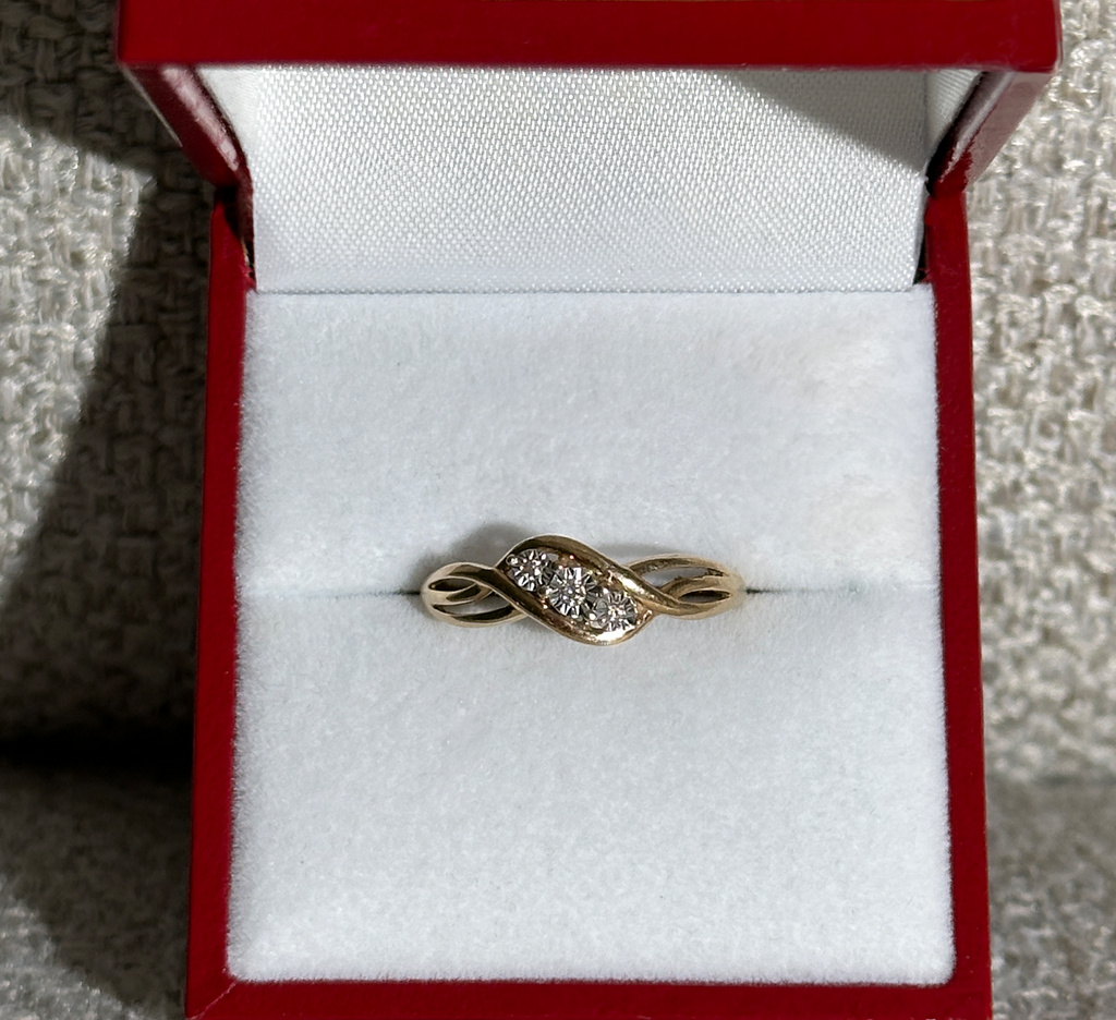 The Bella: 3-Diamond Solid Gold Ring