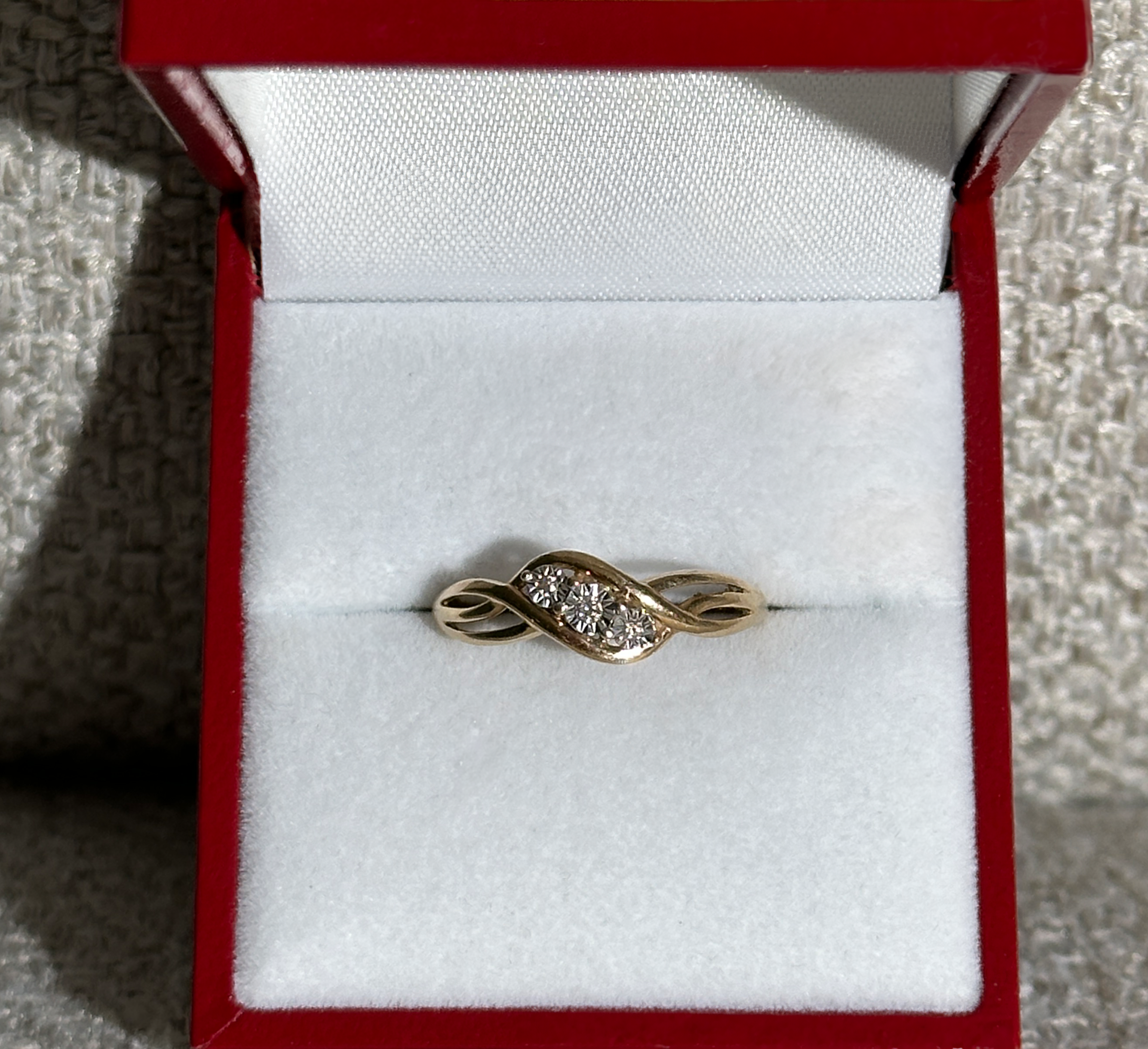 The Bella: 3-Diamond Solid Gold Ring