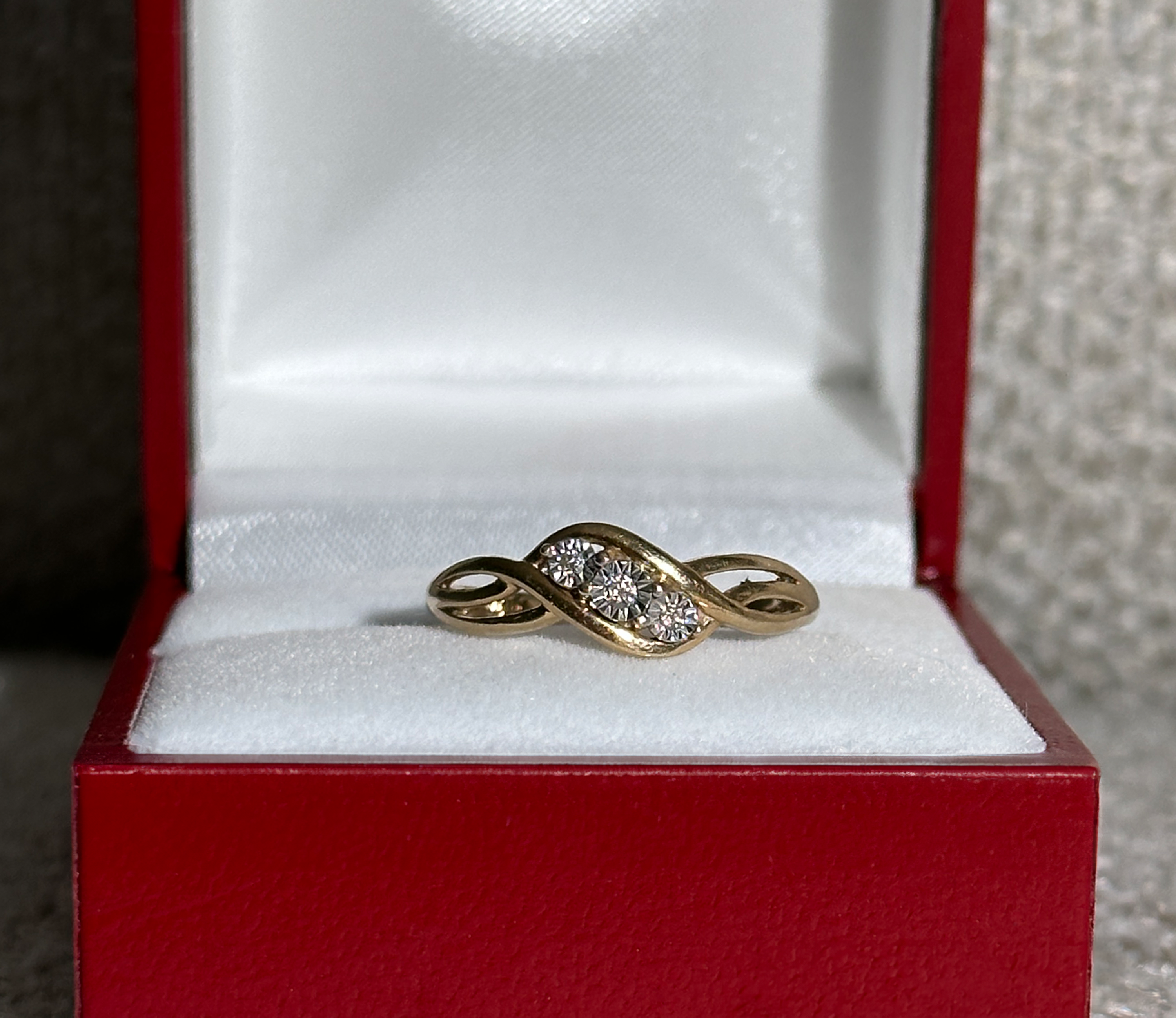 The Bella: 3-Diamond Solid Gold Ring