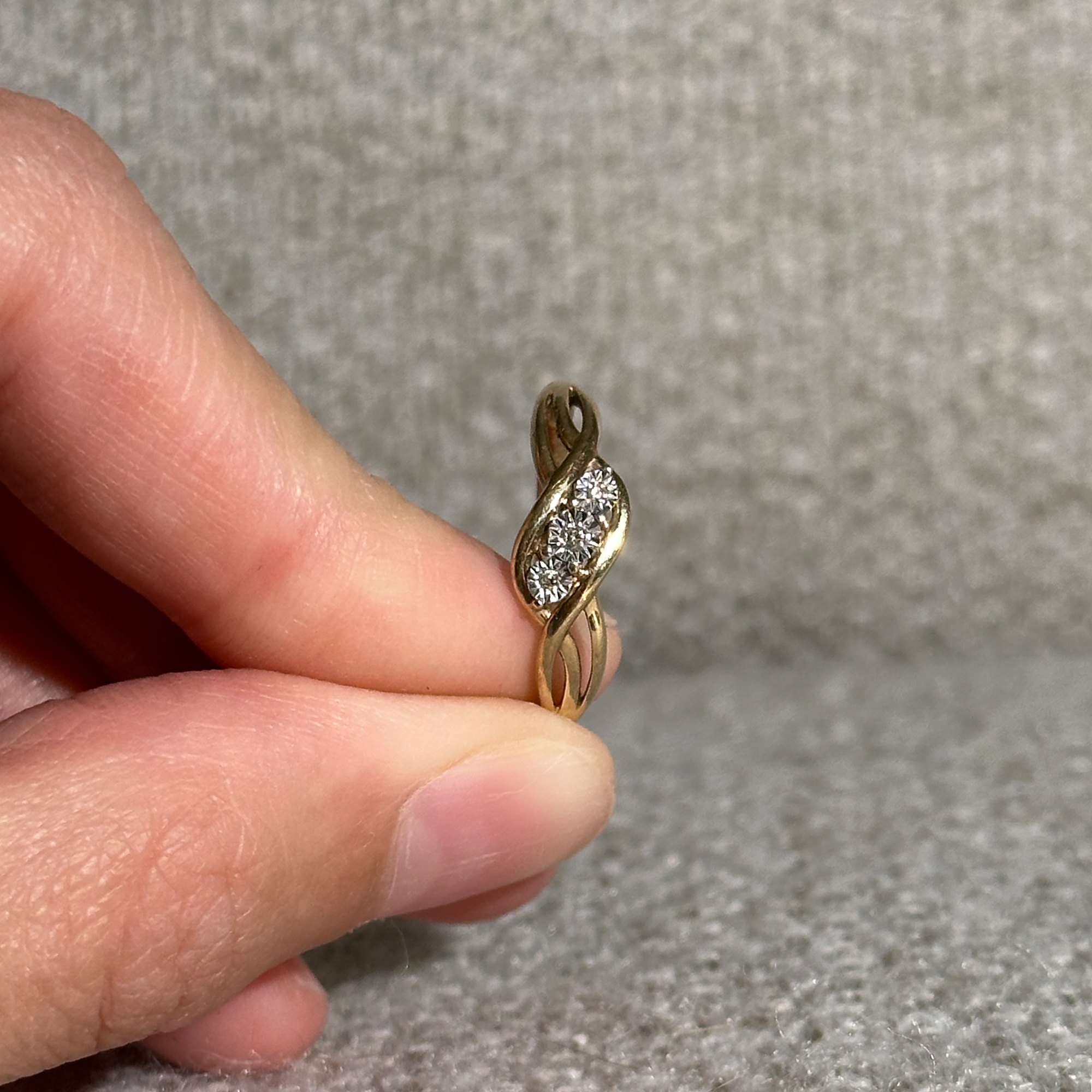 The Bella: 3-Diamond Solid Gold Ring