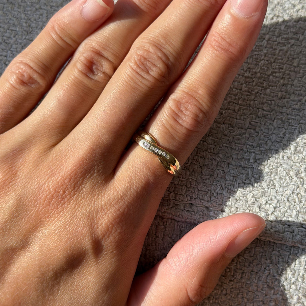 7 Diamond, Solid Gold Ring