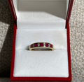 The Charlie: 5-Ruby 8-Diamond Solid Gold Ring