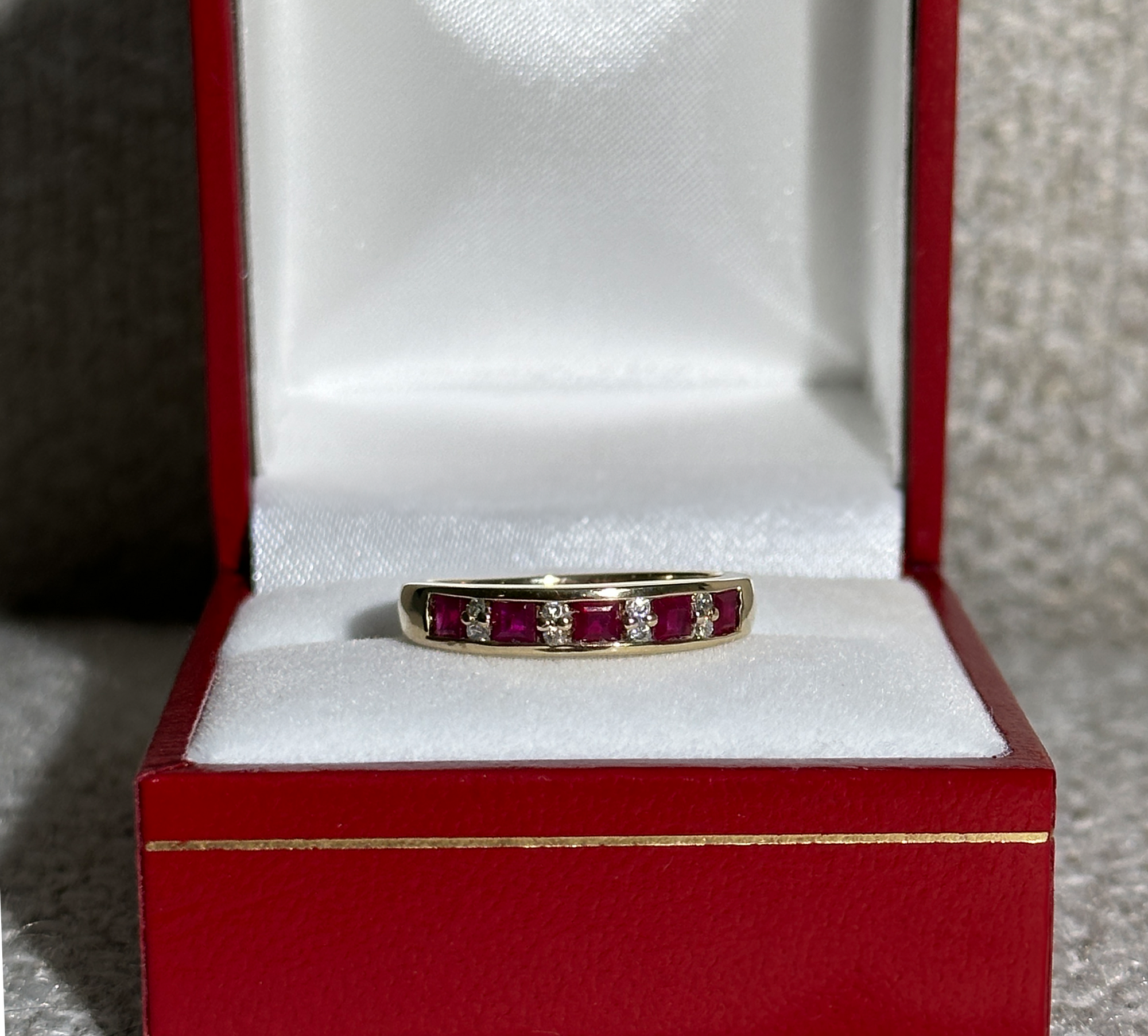 The Charlie: 5-Ruby 8-Diamond Solid Gold Ring