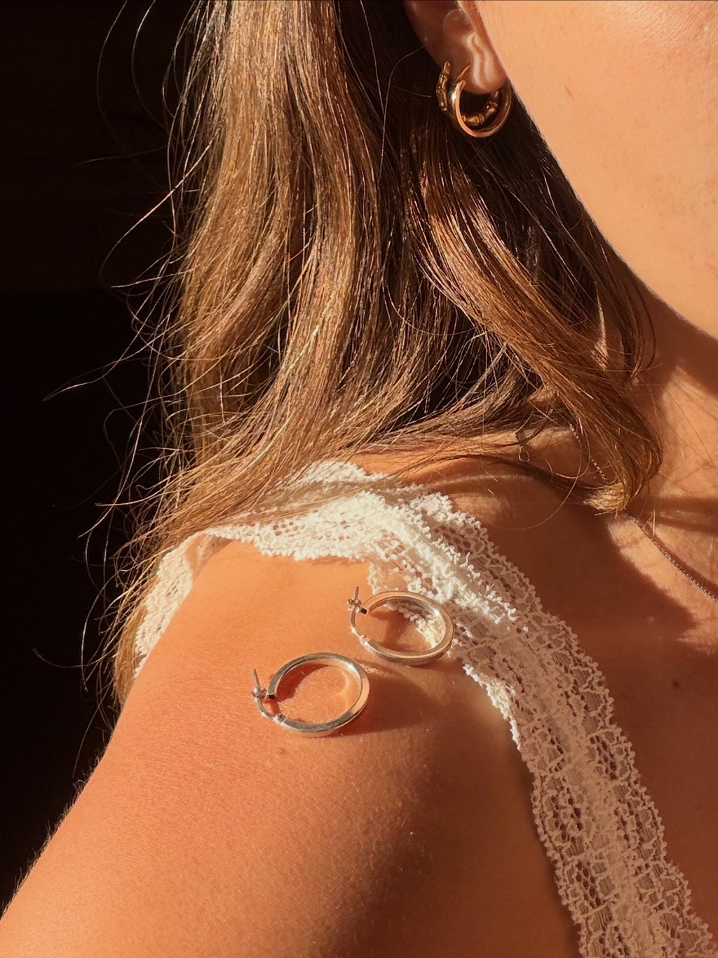 SILVER HOOPS MADE IN ITALY