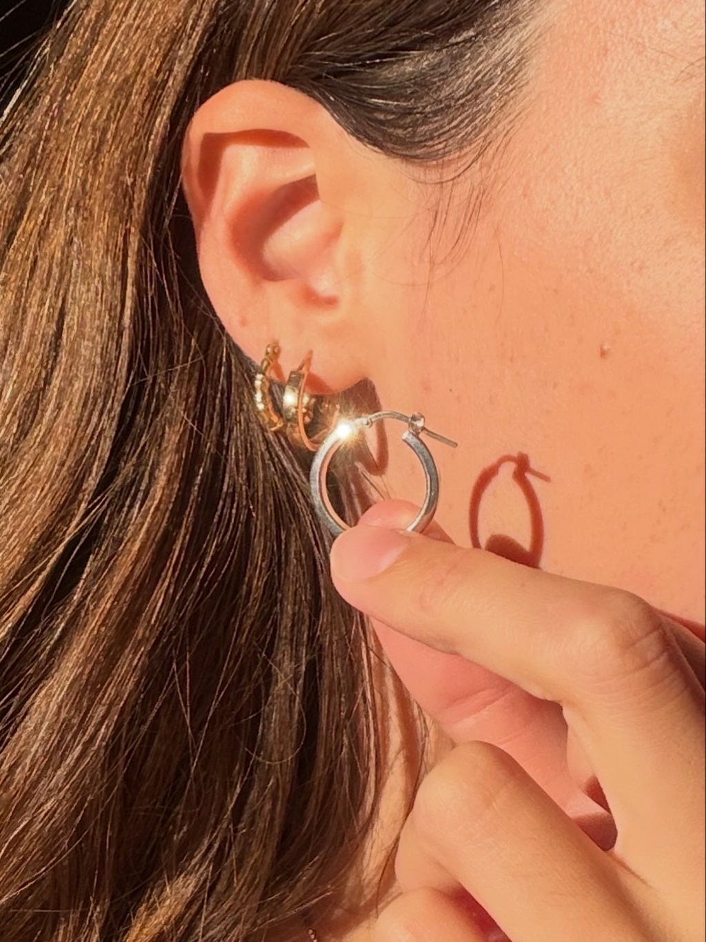 SILVER HOOPS MADE IN ITALY