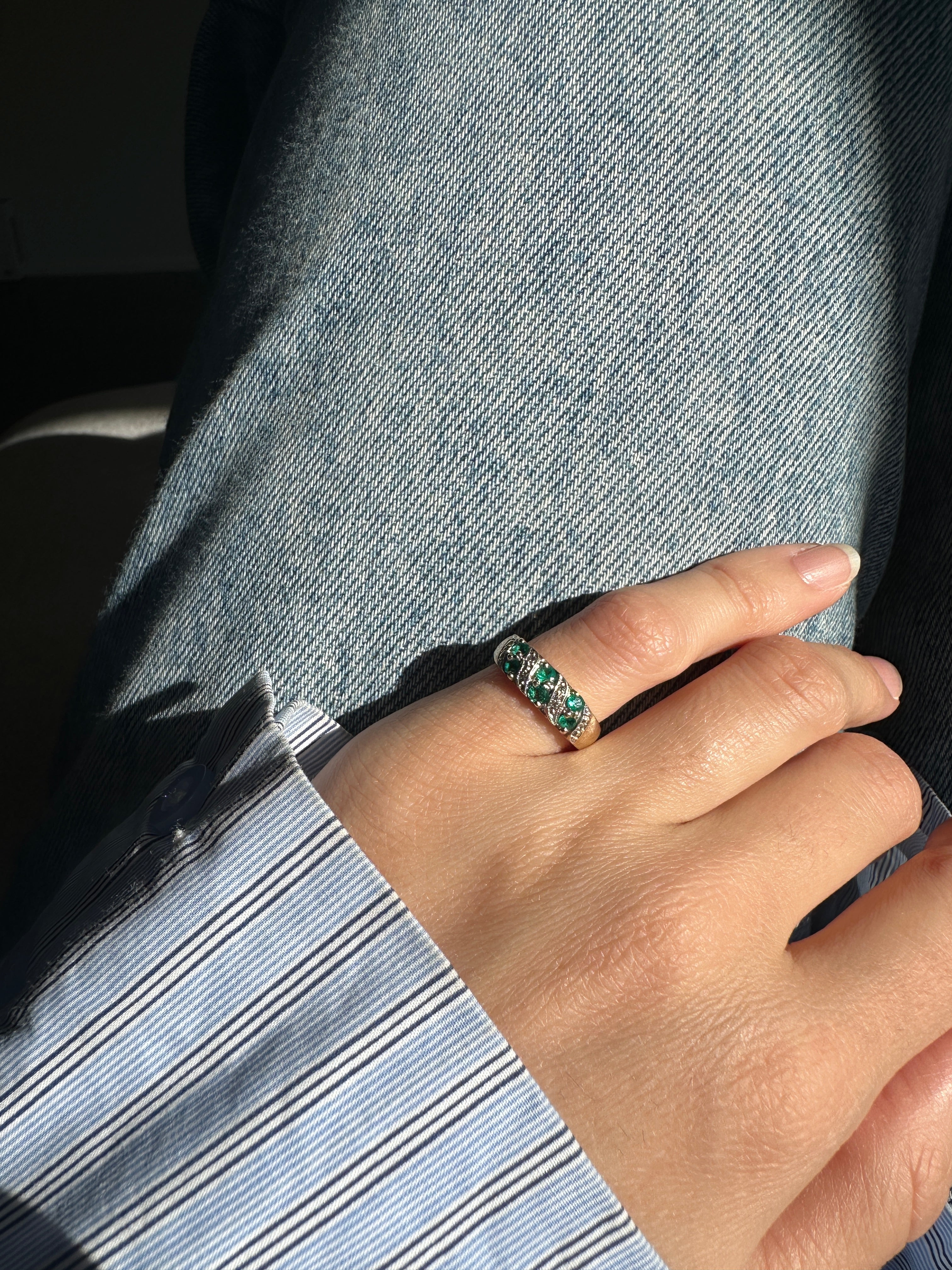 The Georgia: Emerald Solid Gold Diamond Ring