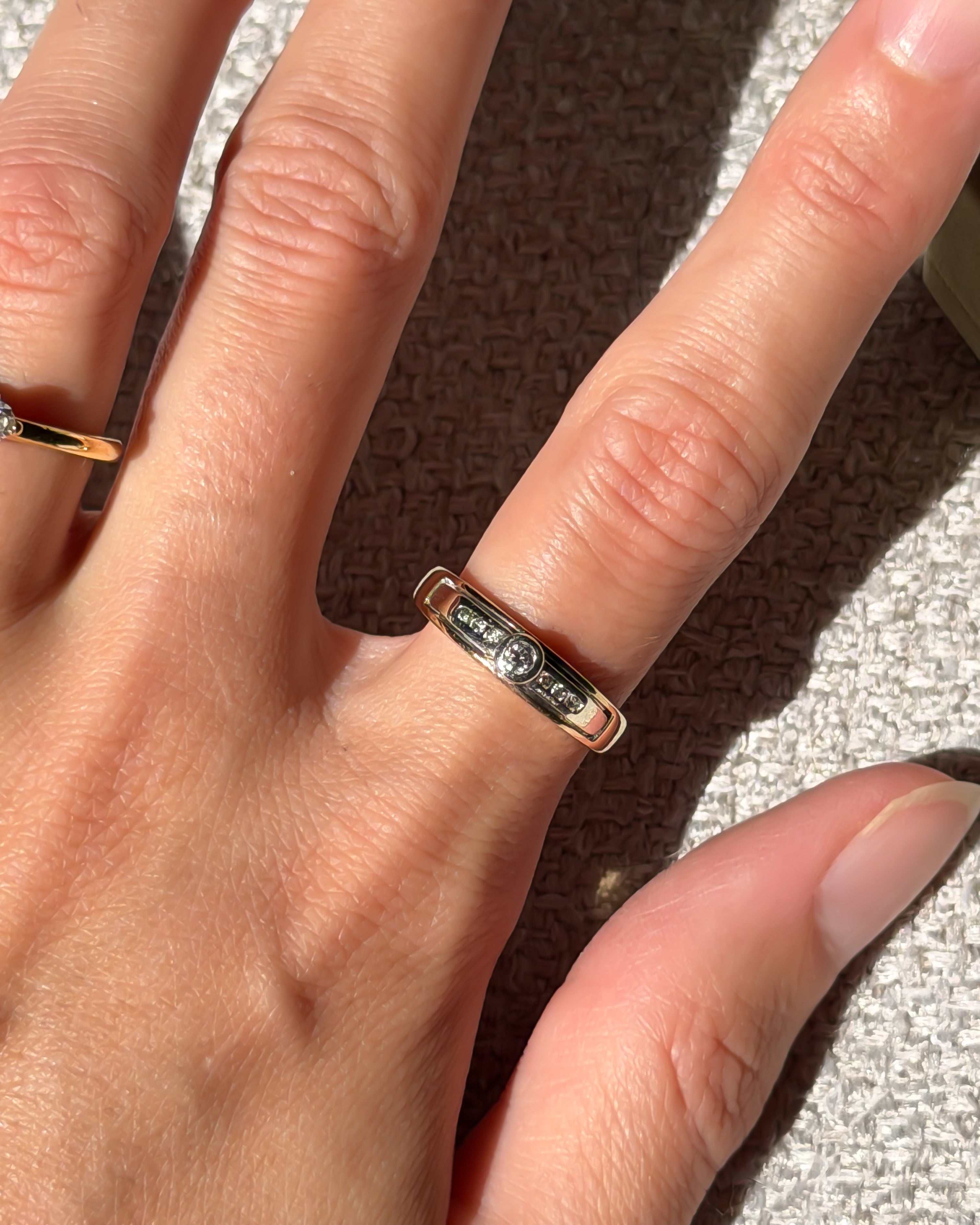 Diamond Bezel and Channel Set Vintage Ring | 9ct Solid Gold