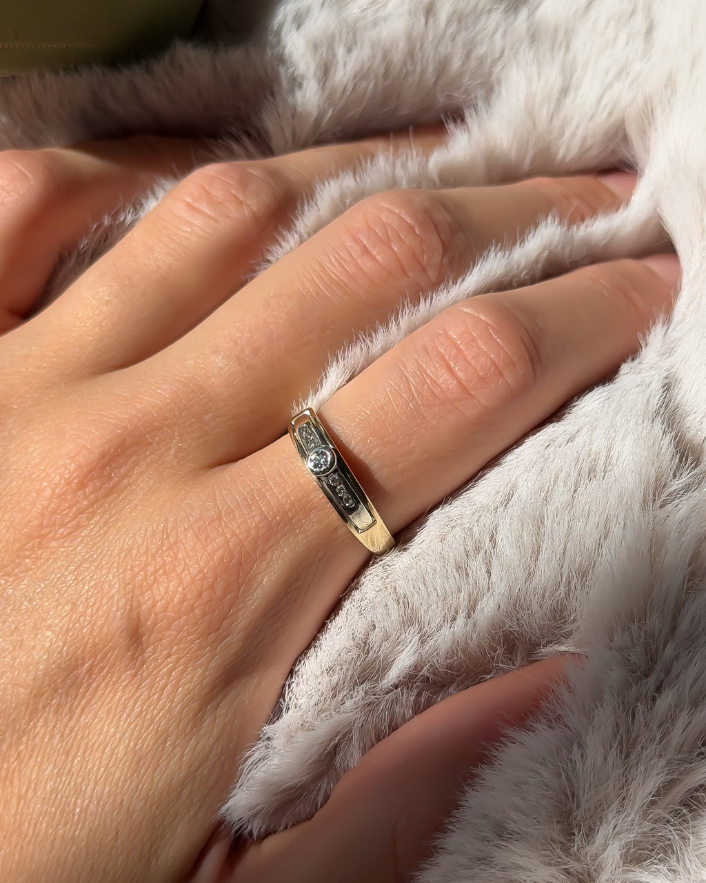 Diamond Bezel and Channel Set Vintage Ring | 9ct Solid Gold