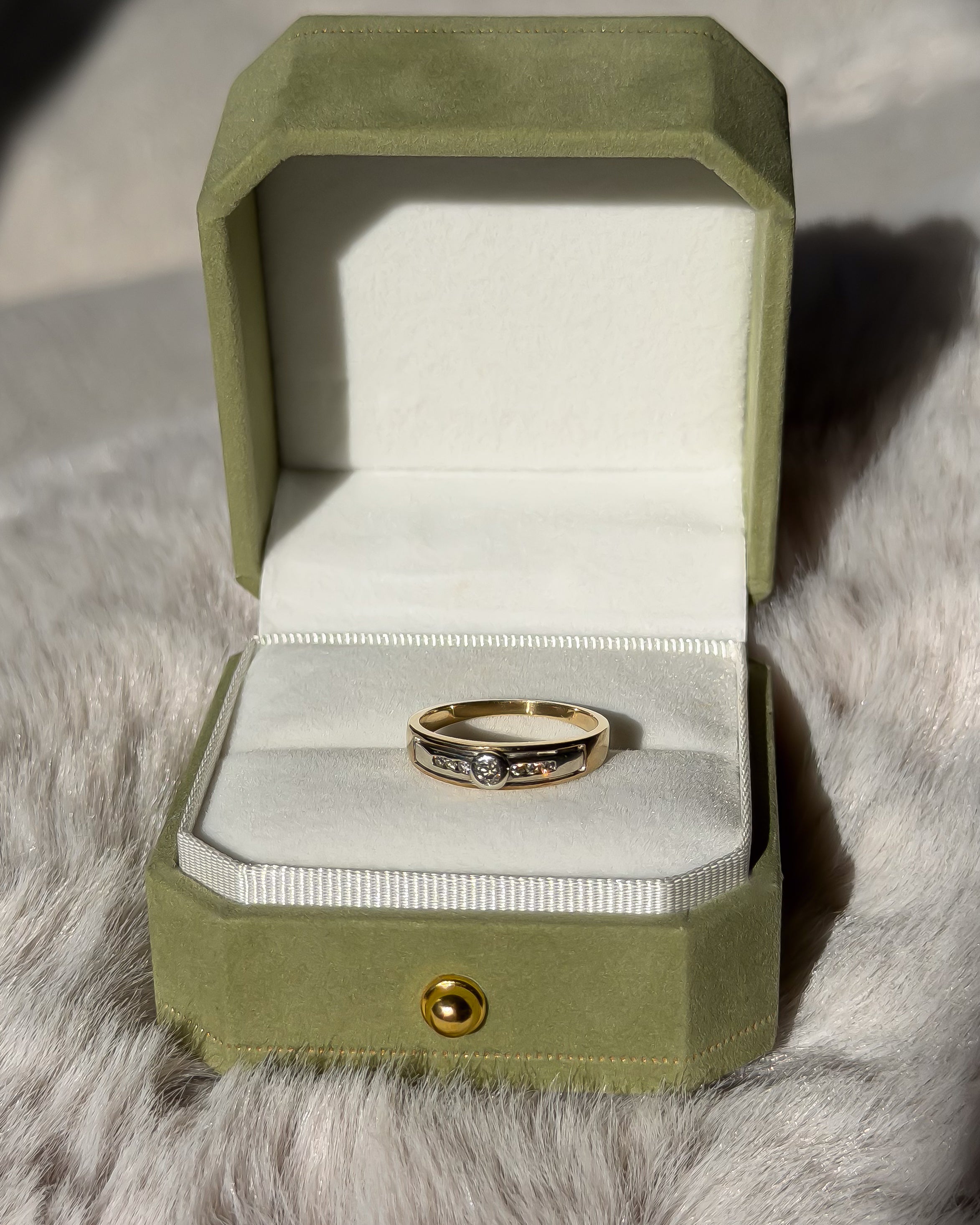 Diamond Bezel and Channel Set Vintage Ring | 9ct Solid Gold