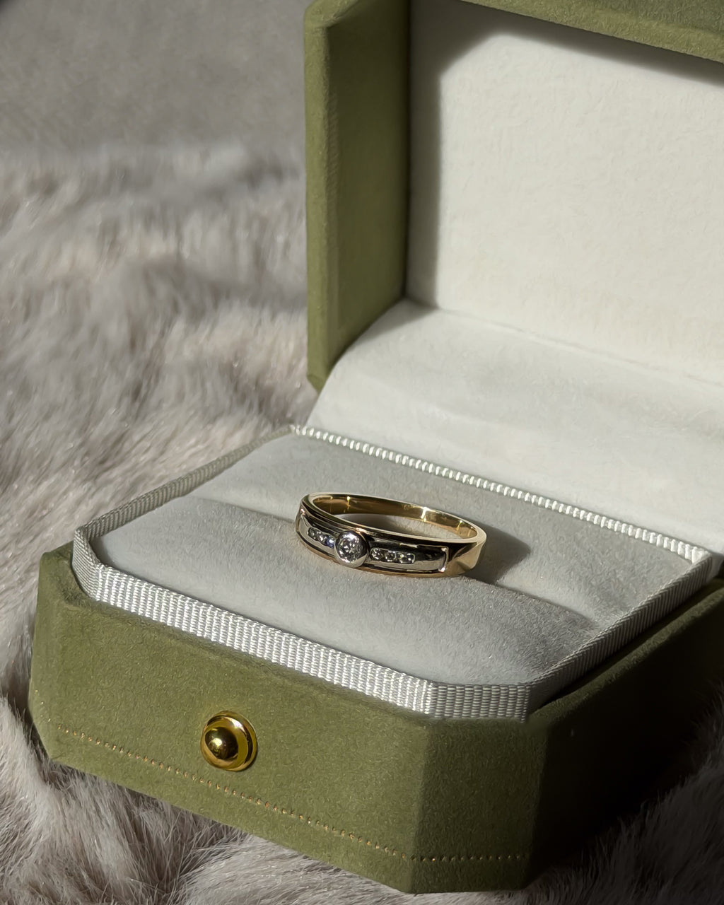 Diamond Bezel and Channel Set Vintage Ring | 9ct Solid Gold