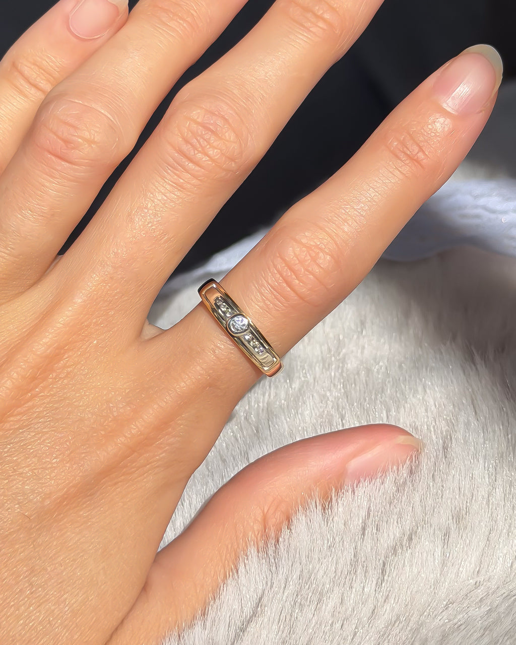 Diamond Bezel and Channel Set Vintage Ring | 9ct Solid Gold