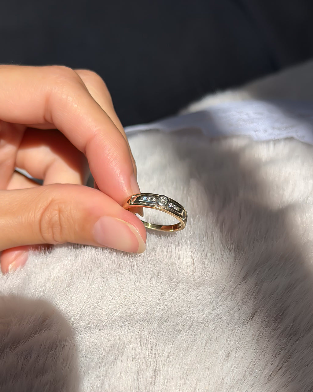 Diamond Bezel and Channel Set Vintage Ring | 9ct Solid Gold