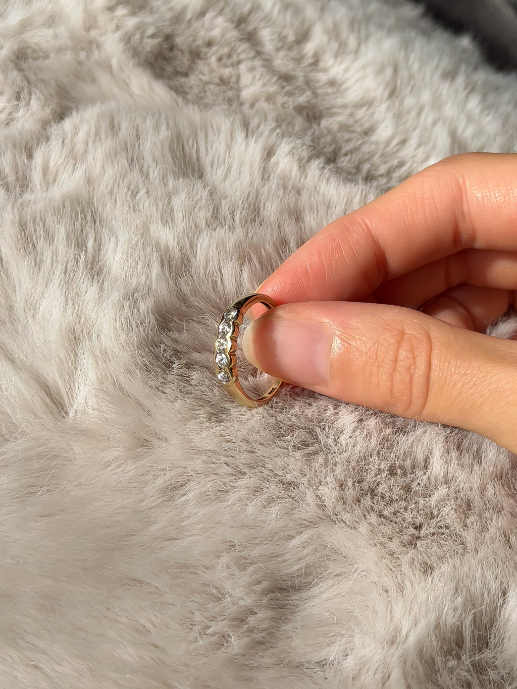 Rub-Over Set CZ Vintage Ring | 9ct Solid Gold