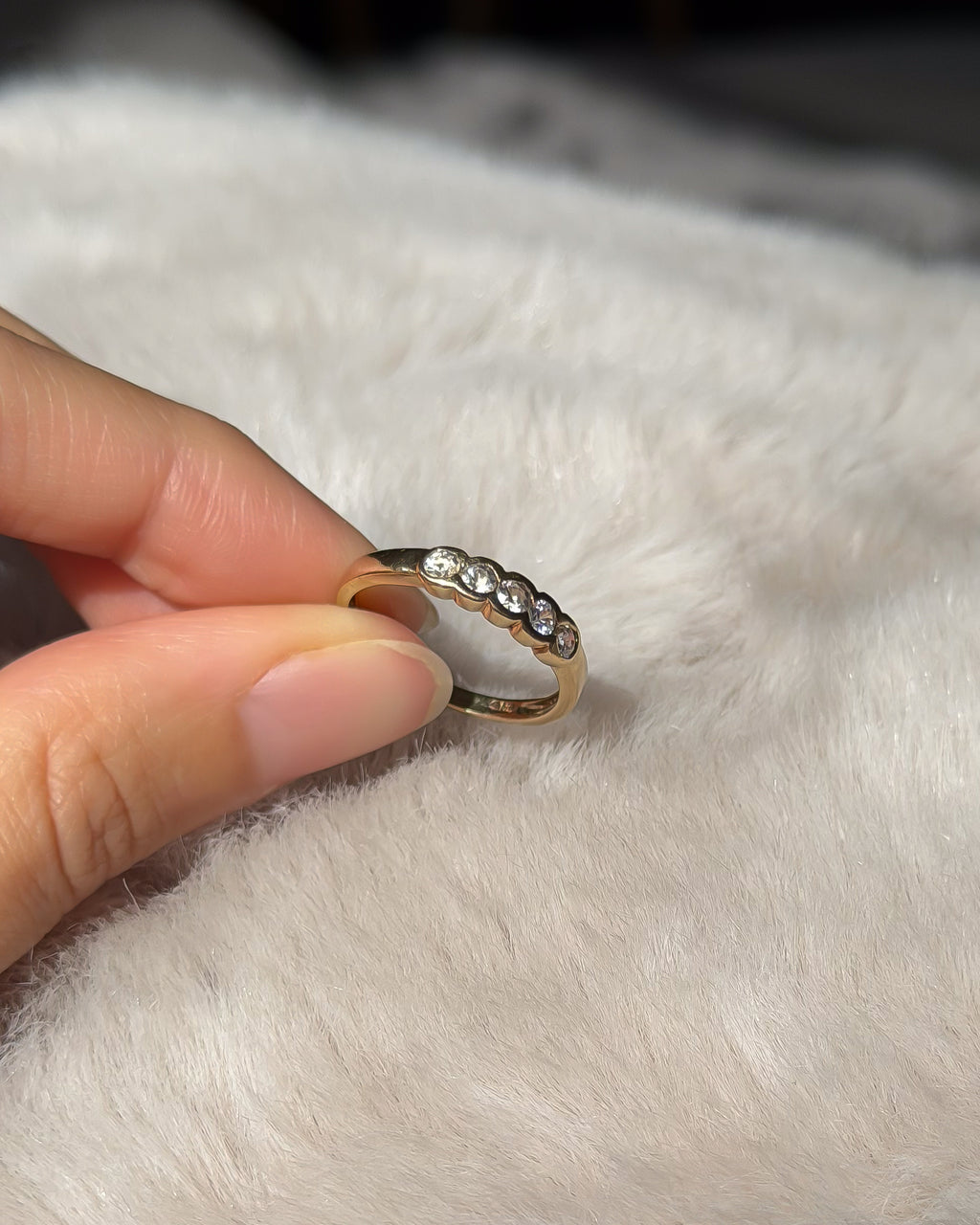 Rub-Over Set CZ Vintage Ring | 9ct Solid Gold