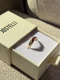 4 Natural Ruby and 7 Natural Diamond Solid Gold Ring