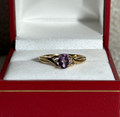 The Charlotte: Amethyst 2-Diamond Solid Gold Ring