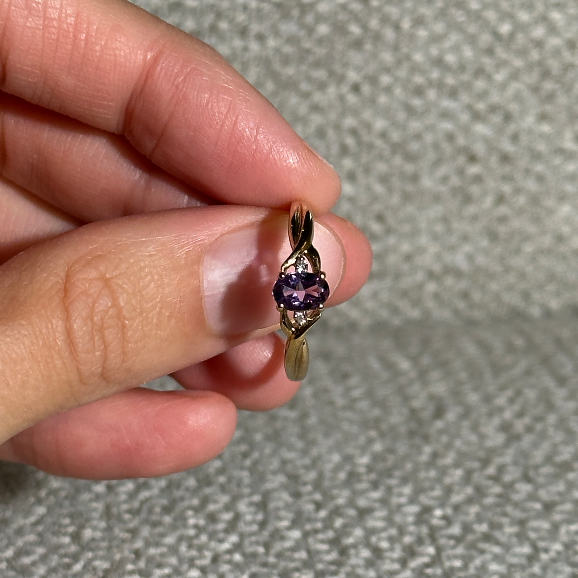 The Charlotte: Amethyst 2-Diamond Solid Gold Ring