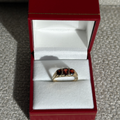 The Vanessa: 3-Garnet Stone Solid Gold Diamond Ring