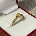 CITRINE, 2 DIAMOND, 9CT SOLID GOLD RING