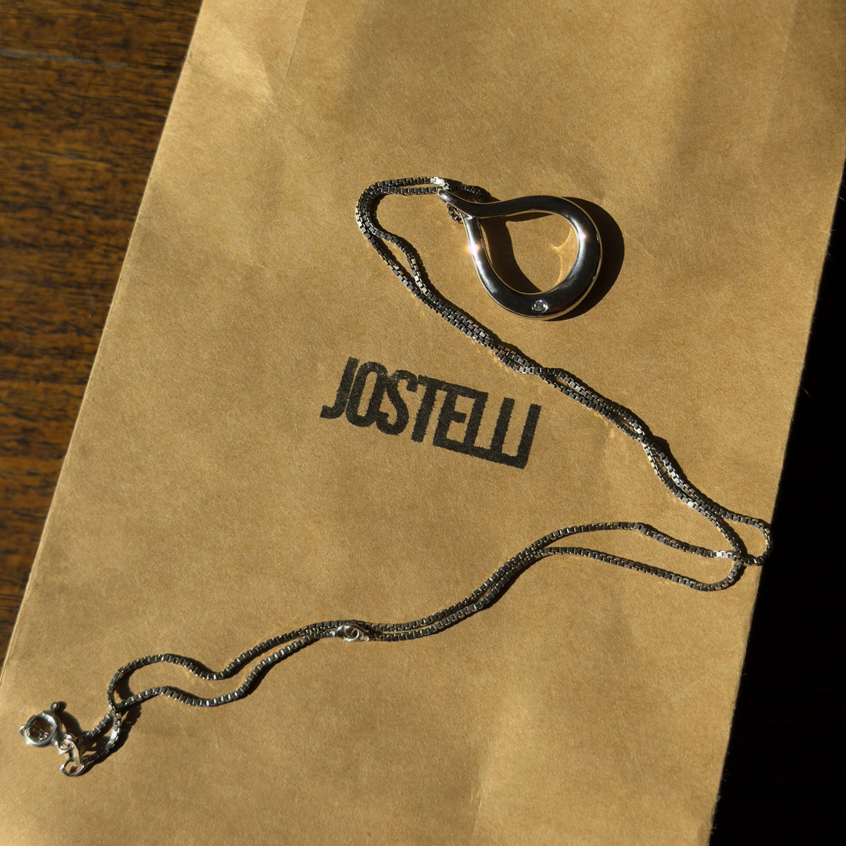 CLEAR STONE 925 SILVER NECKLACE WITH CHAIN