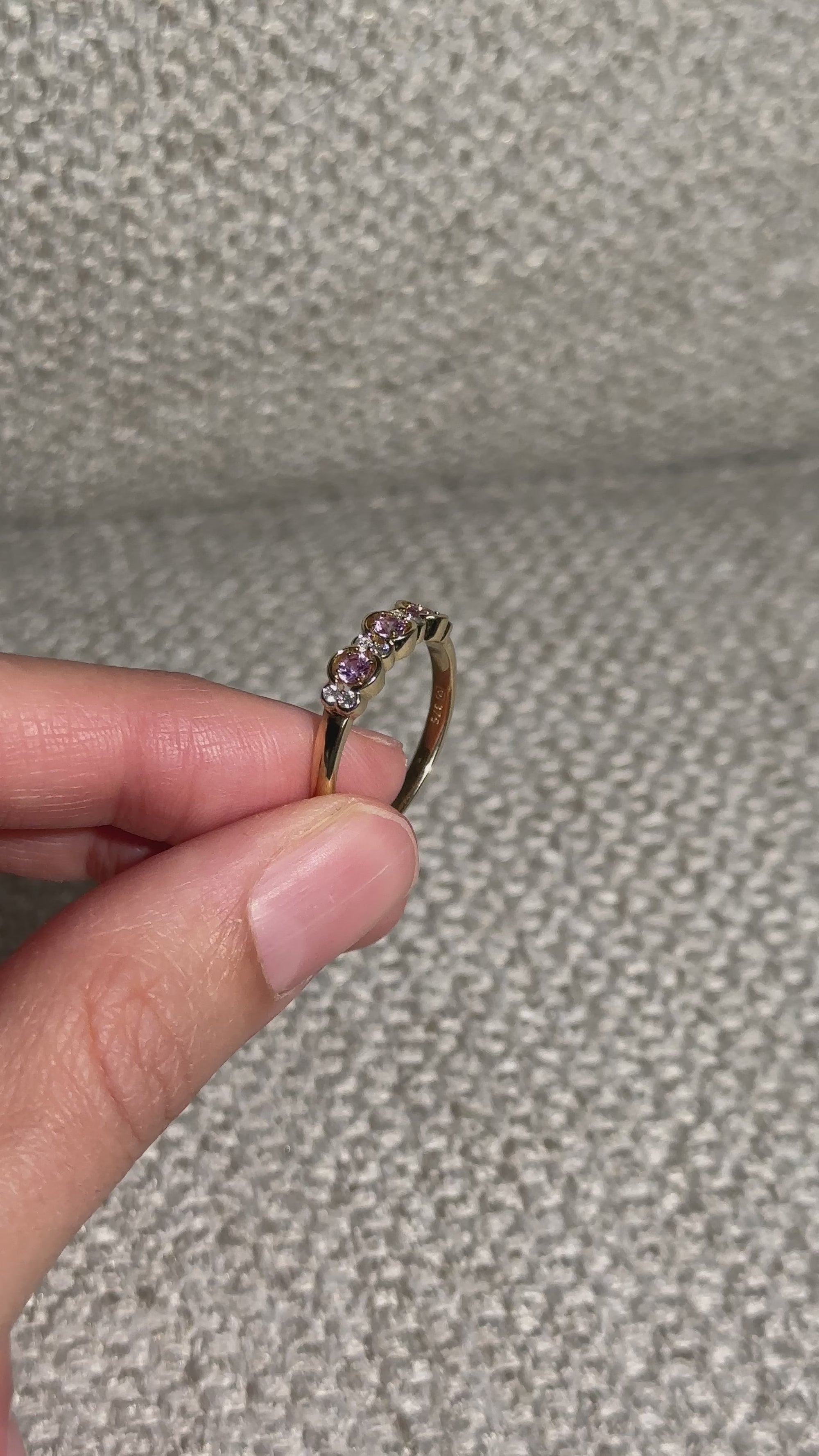 The Layla: Pink Solid Gold Diamond Ring