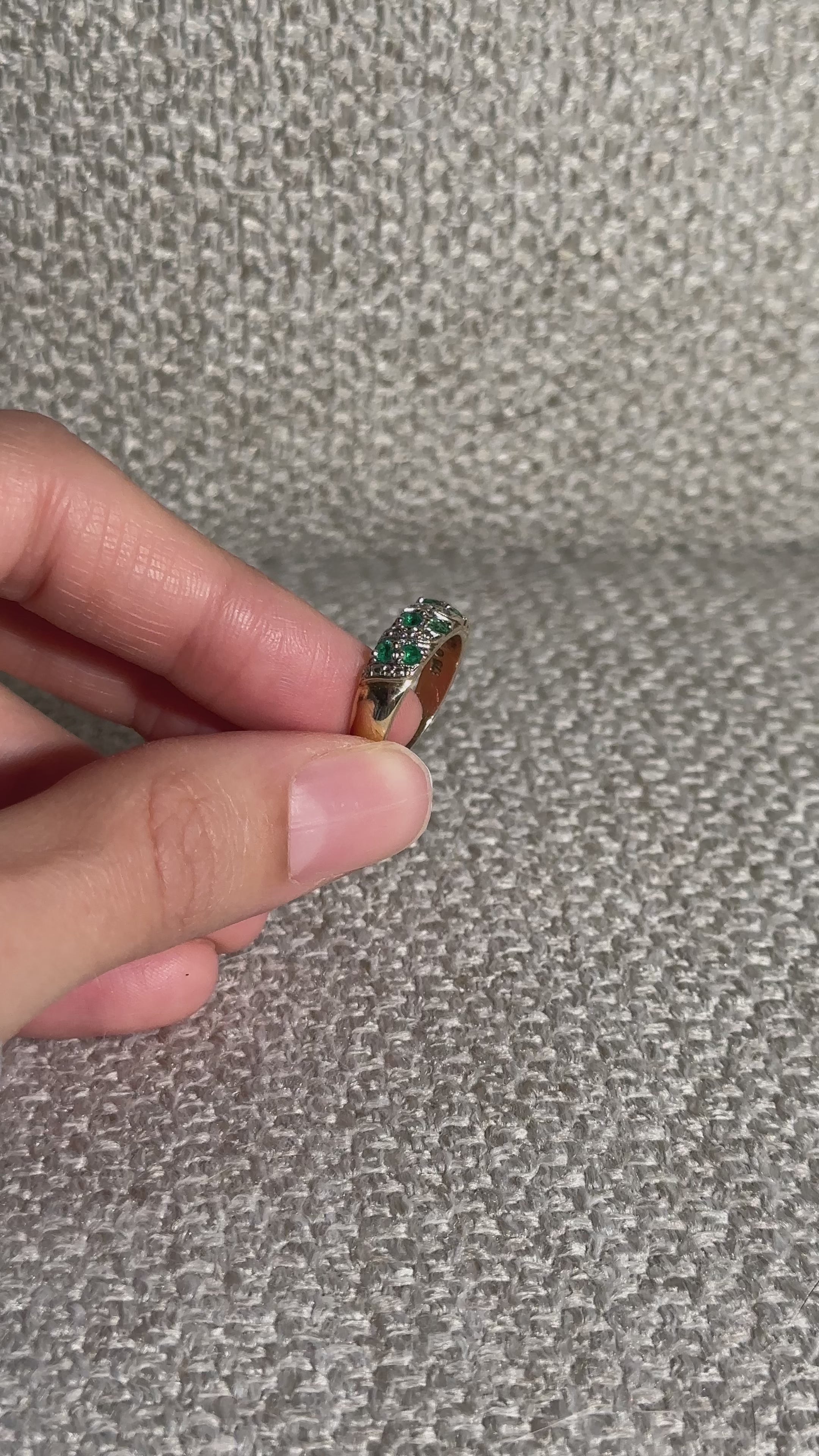 The Georgia: Emerald Solid Gold Diamond Ring