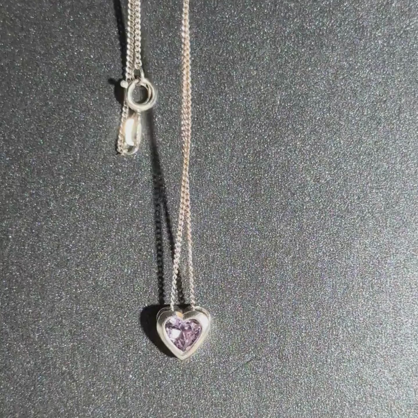 The Amethyst Stone Sterling Silver Love Heart Necklace