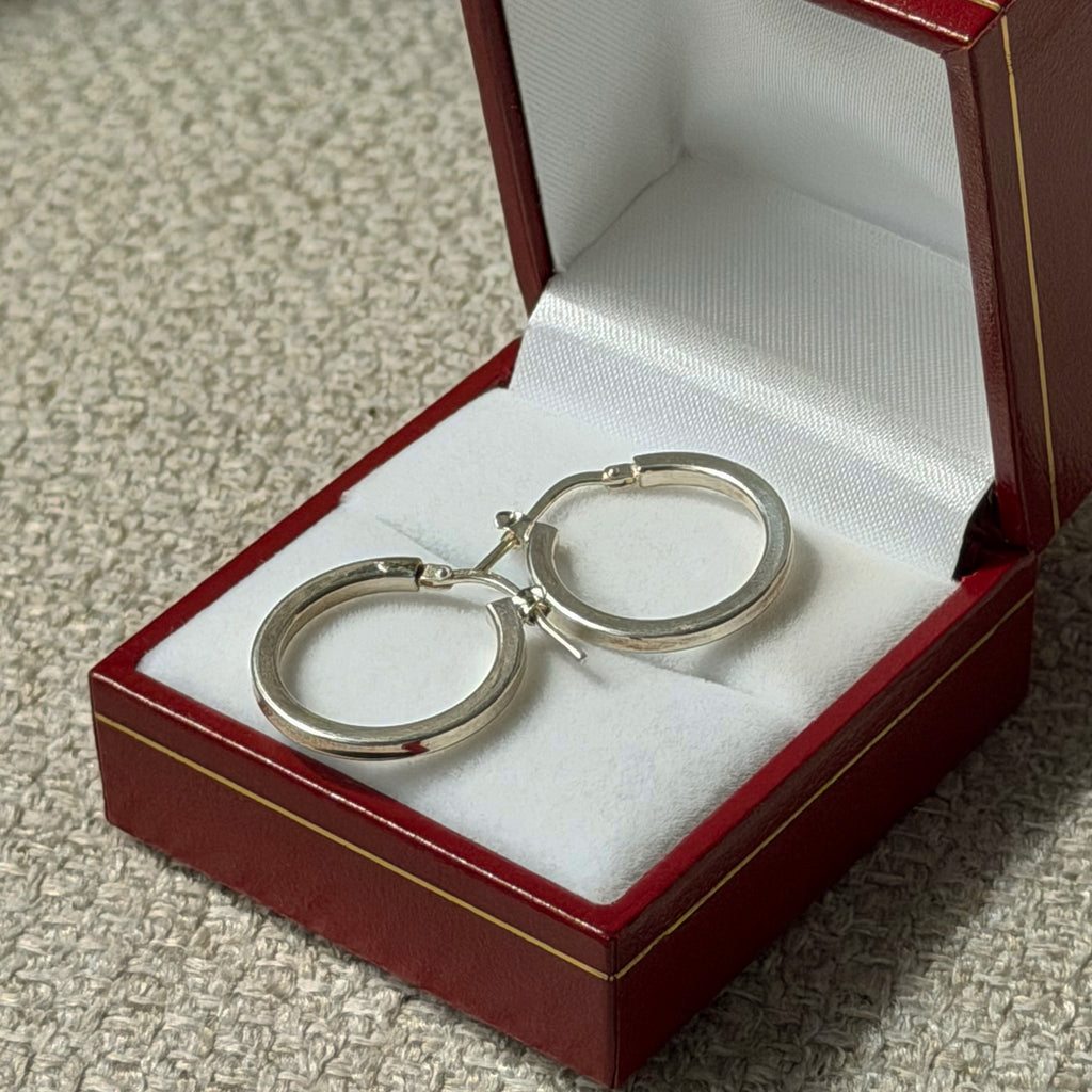 SILVER HOOPS MADE IN ITALY