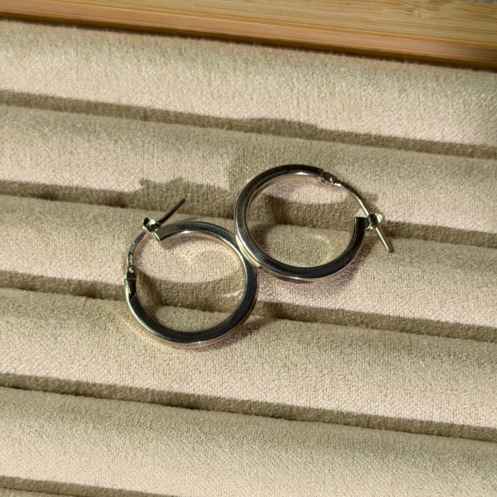 SILVER HOOPS MADE IN ITALY