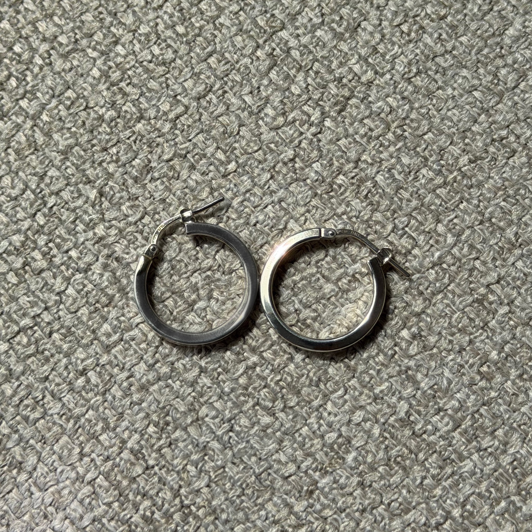 SILVER HOOPS MADE IN ITALY