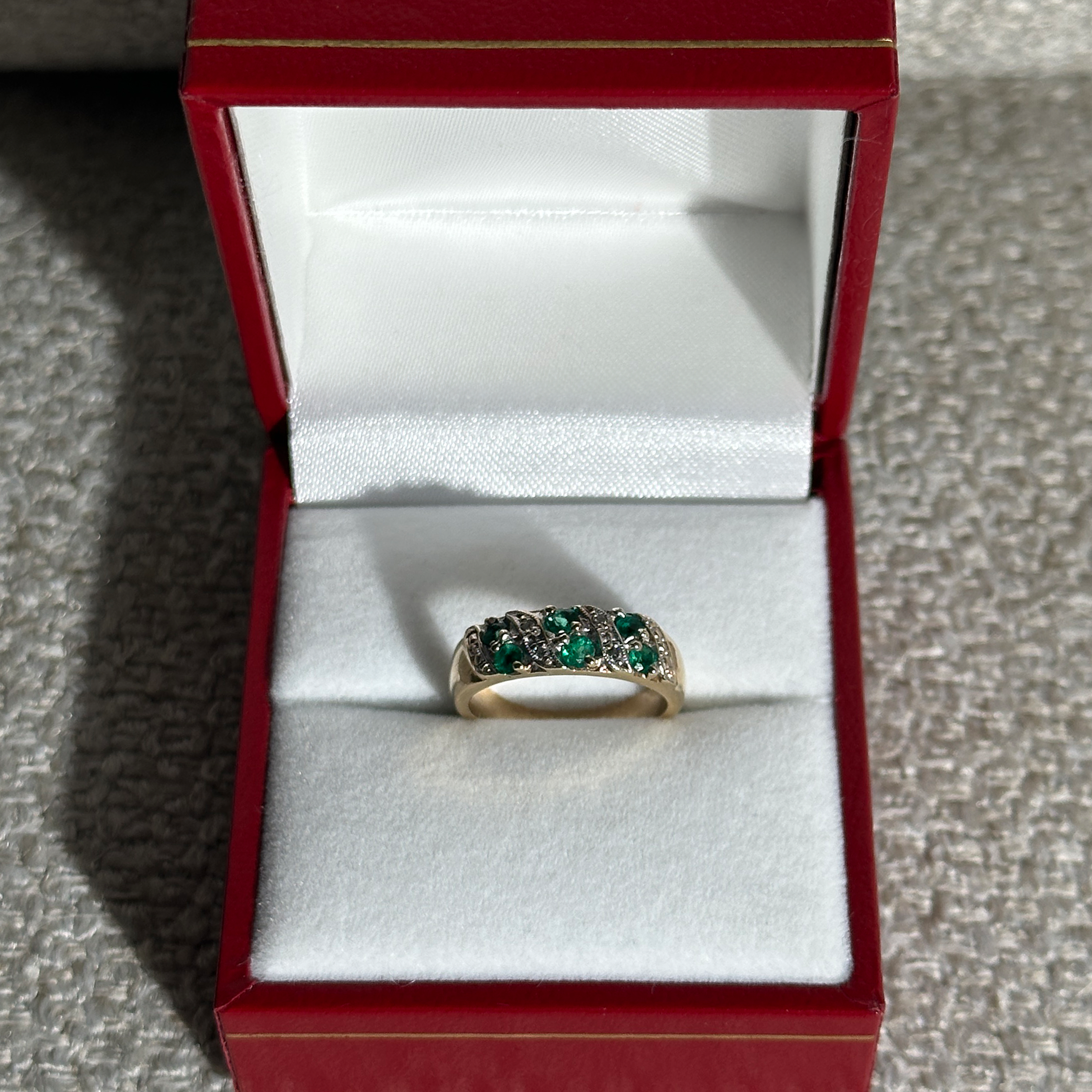 The Georgia: Emerald Solid Gold Diamond Ring