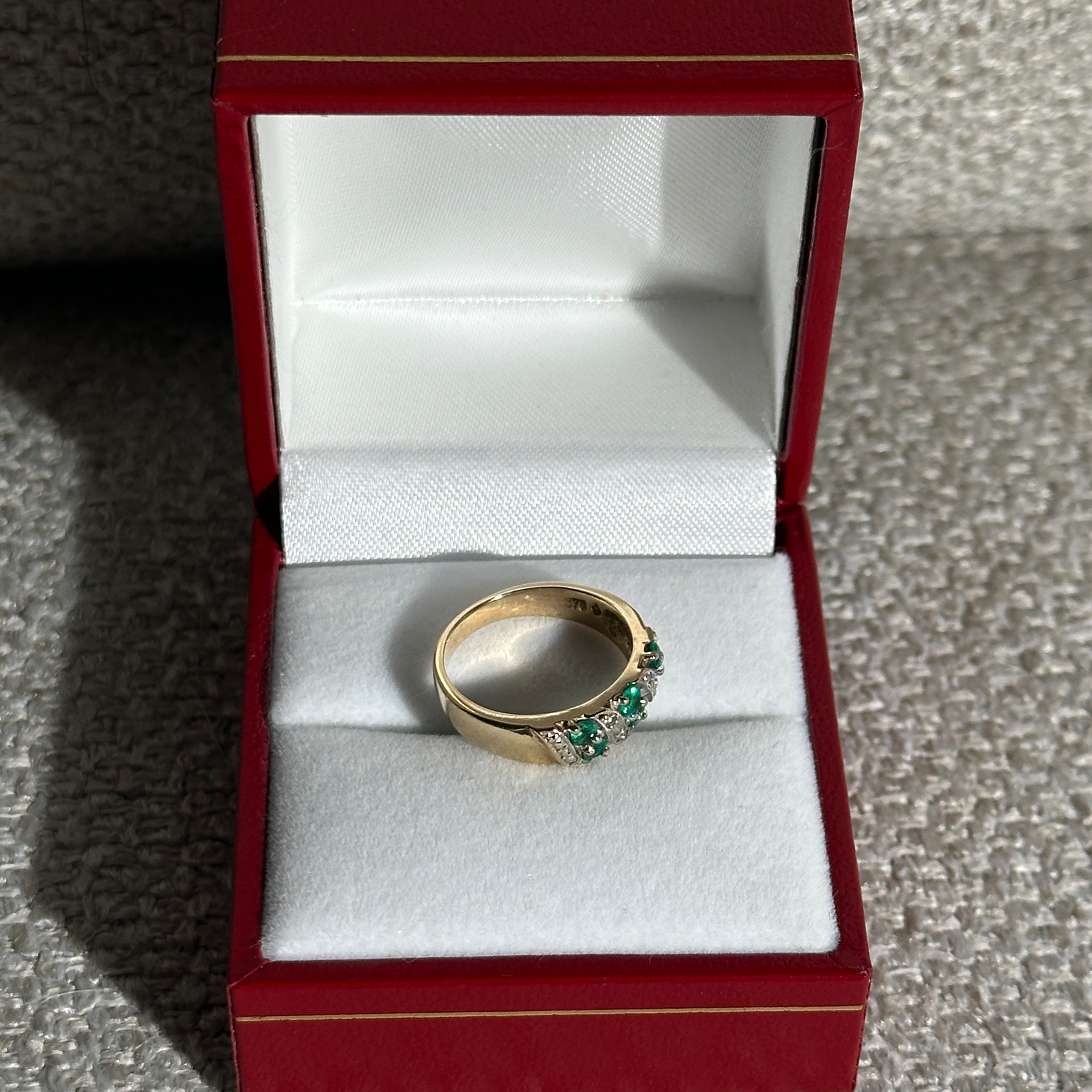 The Georgia: Emerald Solid Gold Diamond Ring