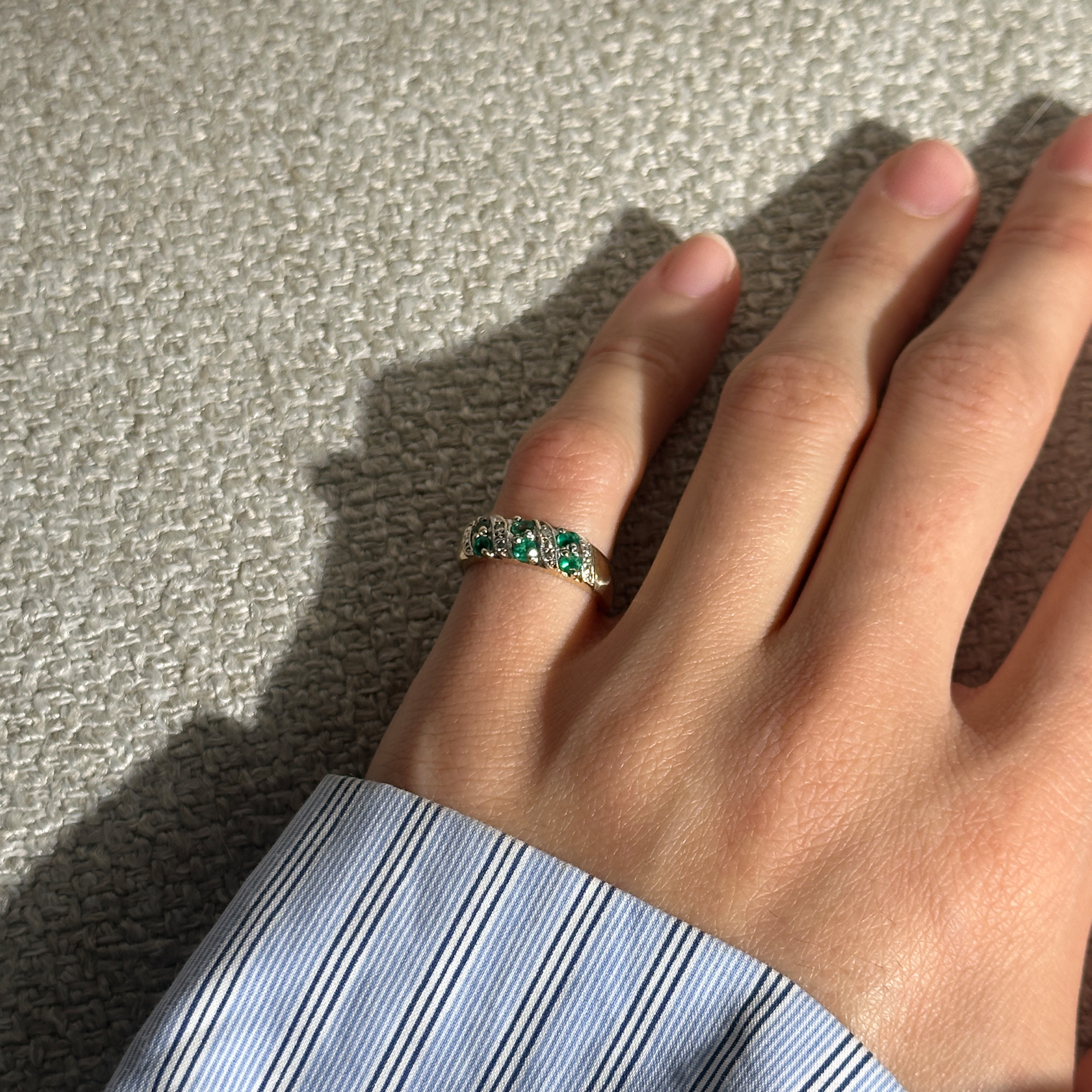 The Georgia: Emerald Solid Gold Diamond Ring