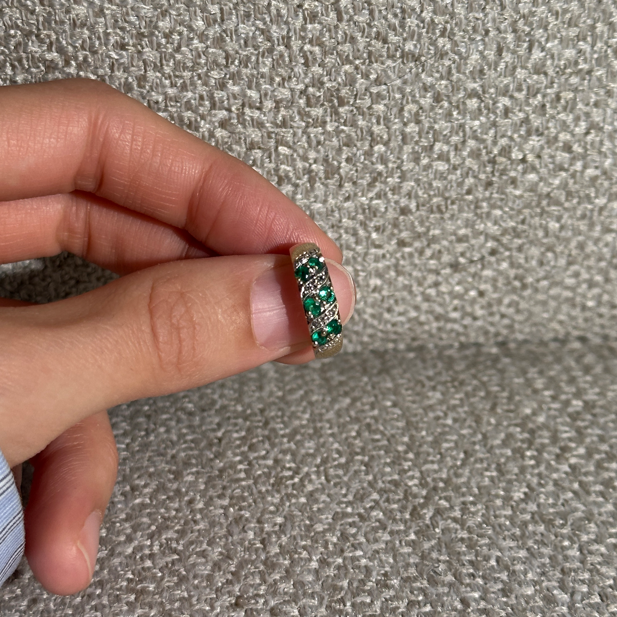The Georgia: Emerald Solid Gold Diamond Ring