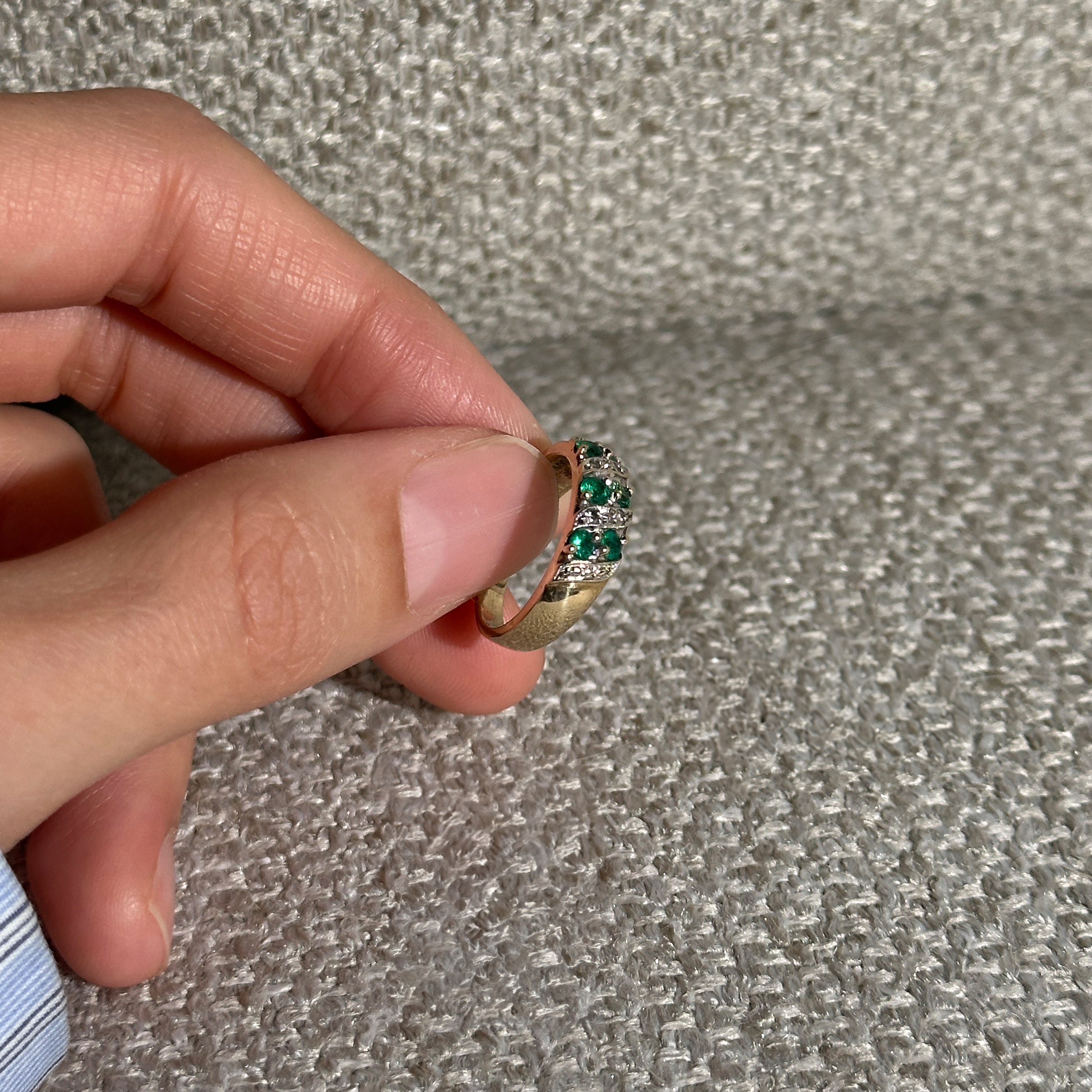 The Georgia: Emerald Solid Gold Diamond Ring