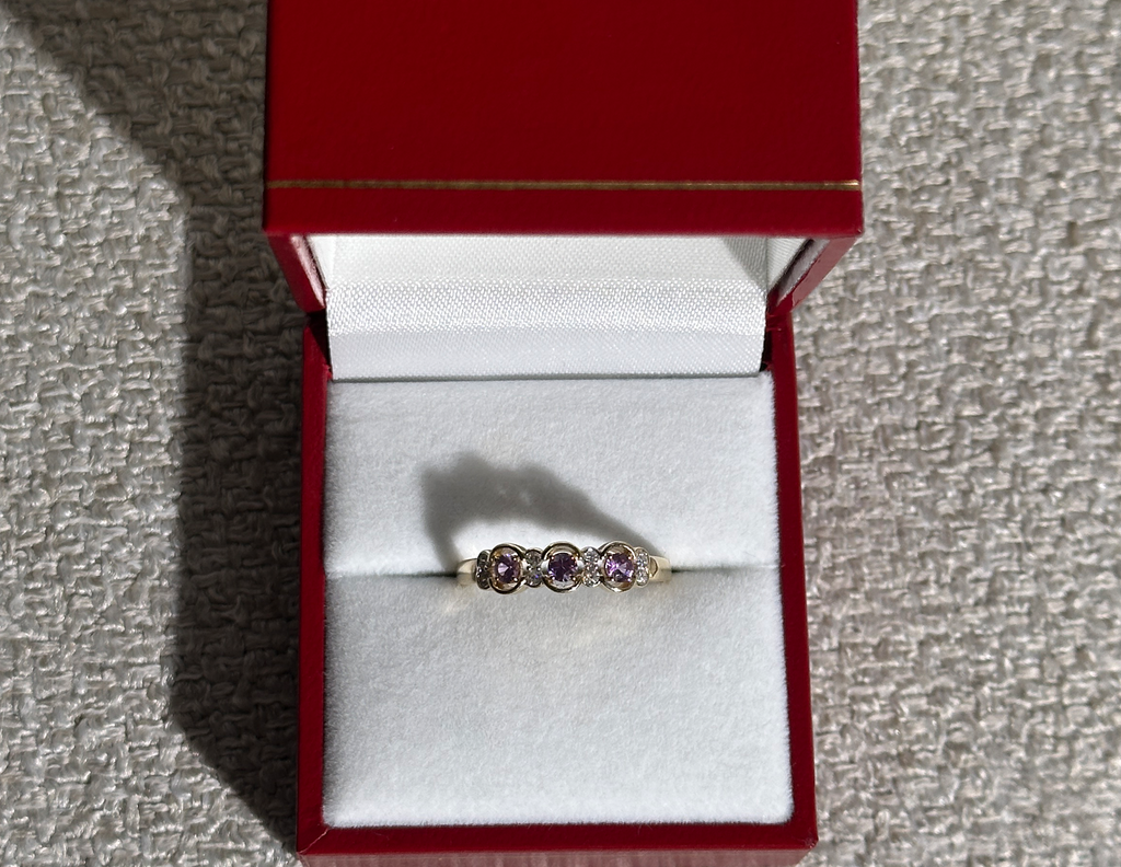 The Layla: Pink Solid Gold Diamond Ring