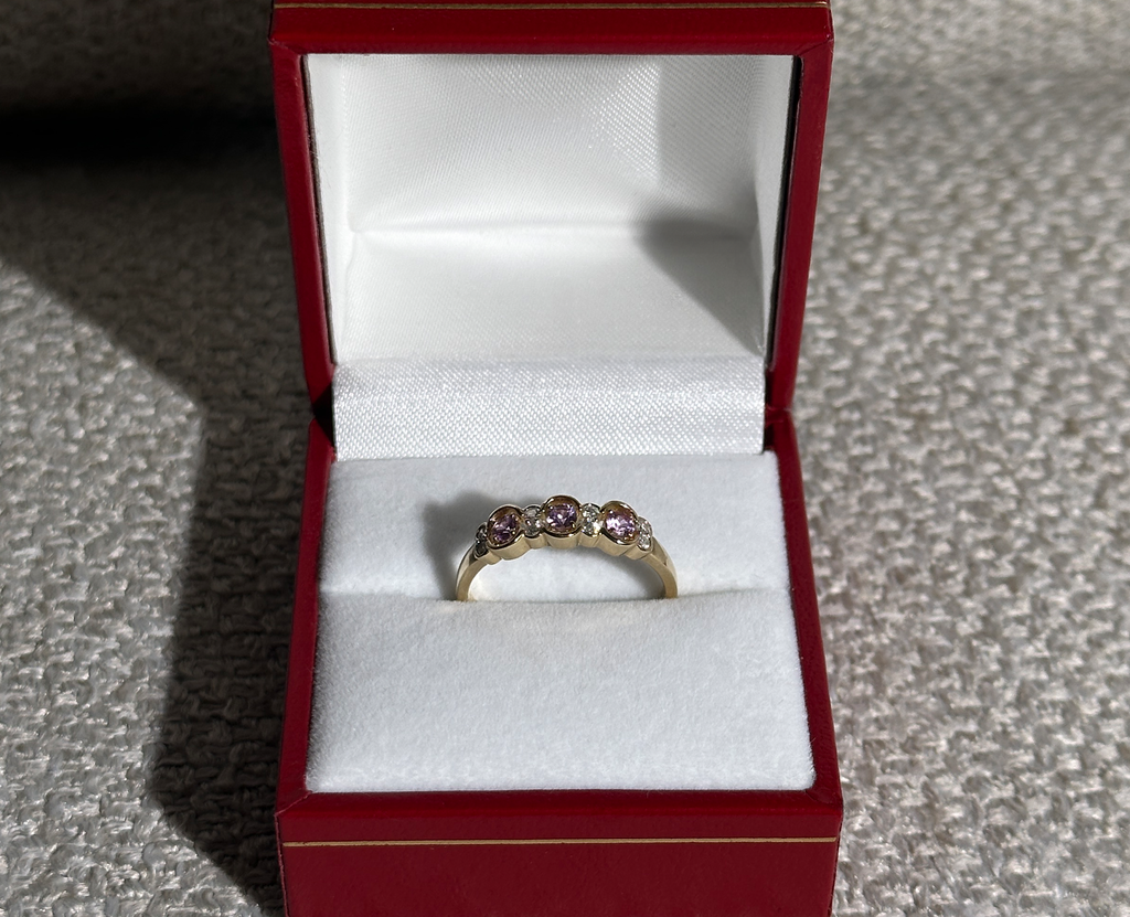 The Layla: Pink Solid Gold Diamond Ring