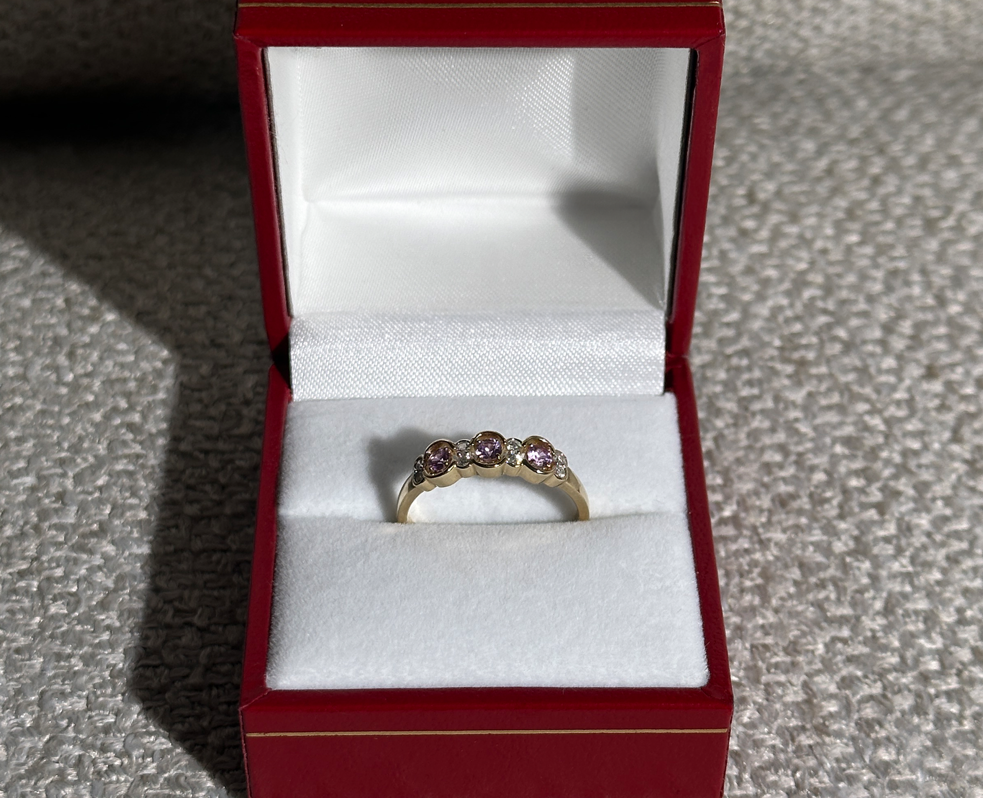 The Layla: Pink Solid Gold Diamond Ring