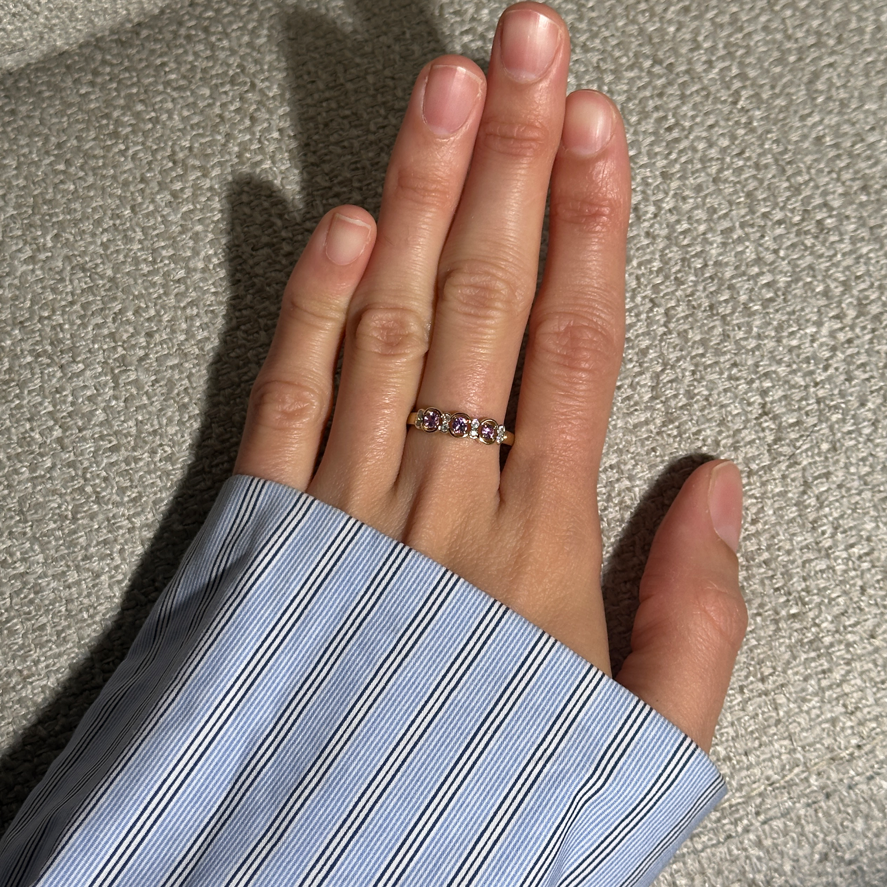 The Layla: Pink Solid Gold Diamond Ring