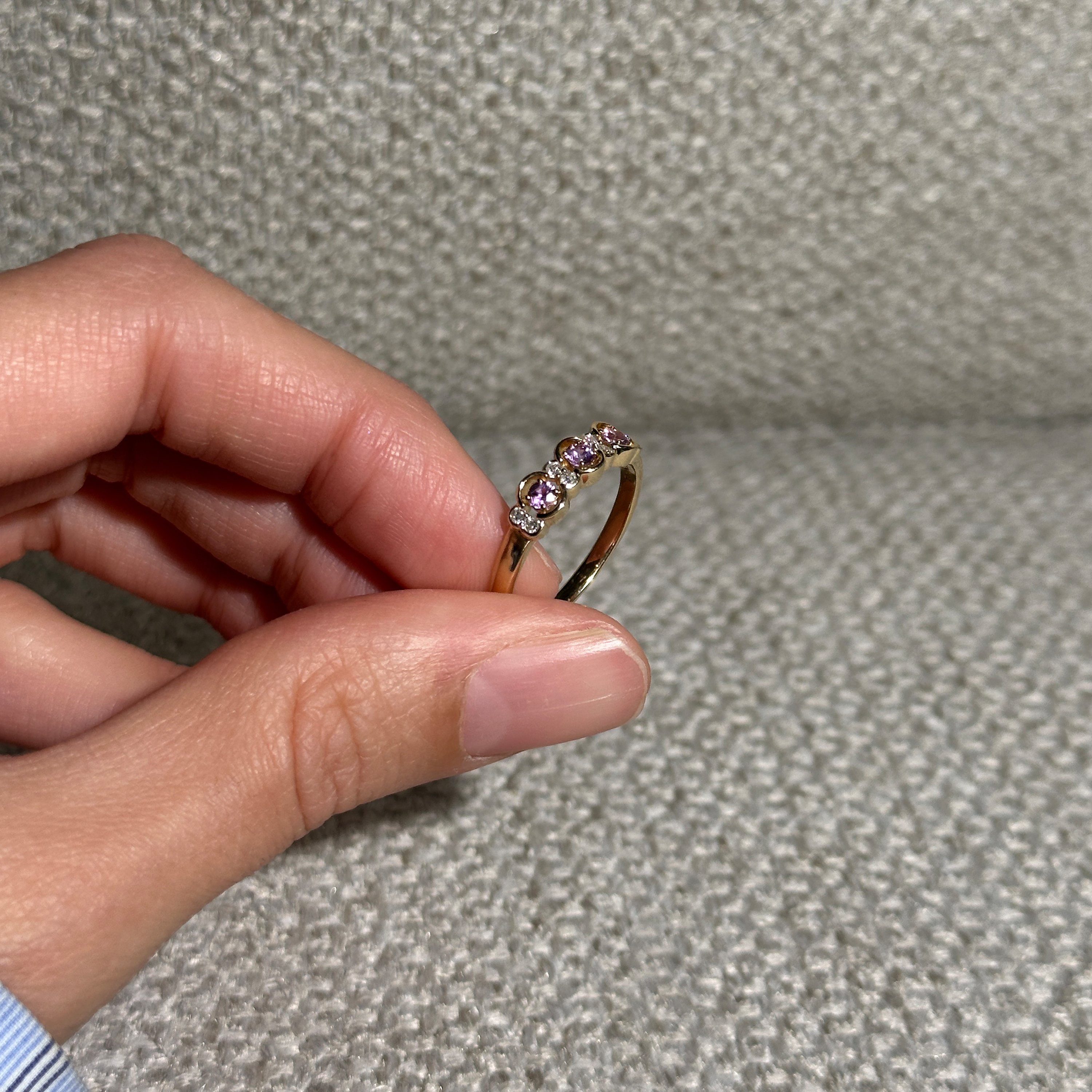 The Layla: Pink Solid Gold Diamond Ring