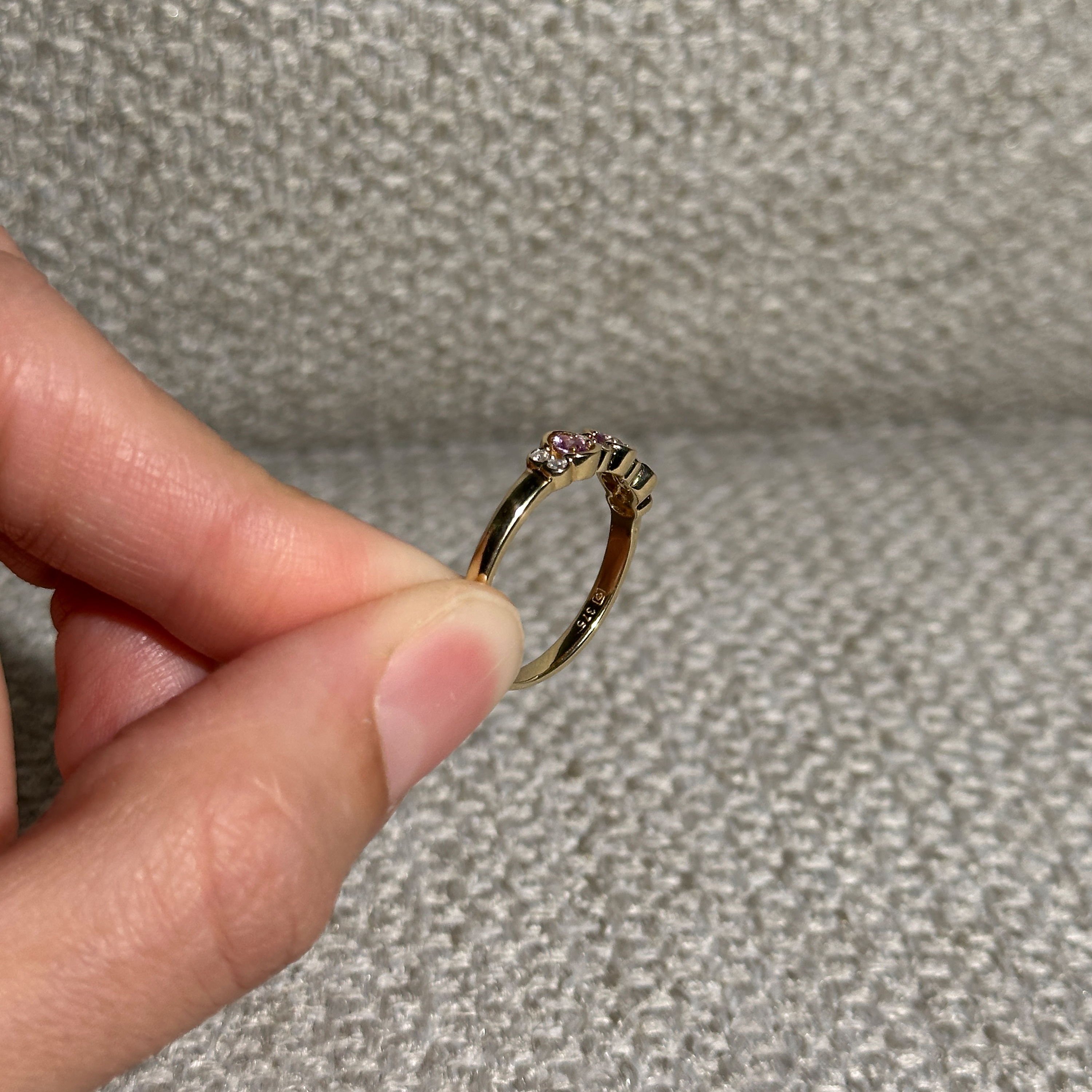 The Layla: Pink Solid Gold Diamond Ring