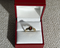 The Lucia: Garnet Stone Solid Gold Diamond Ring