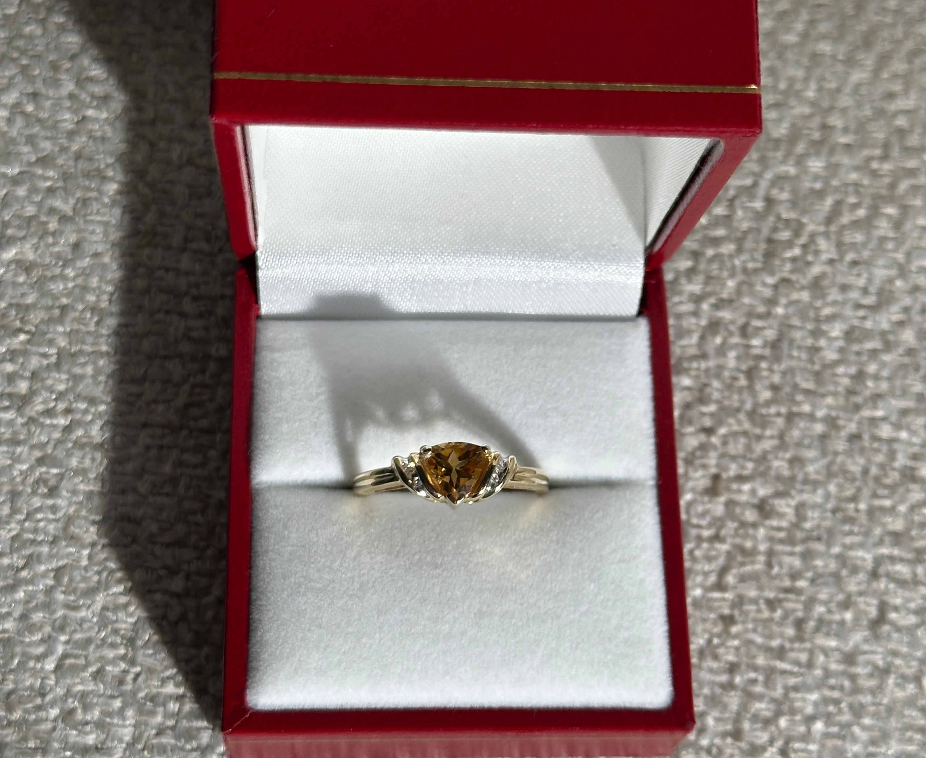 The Stella: Citrine Solid Gold Diamond Ring