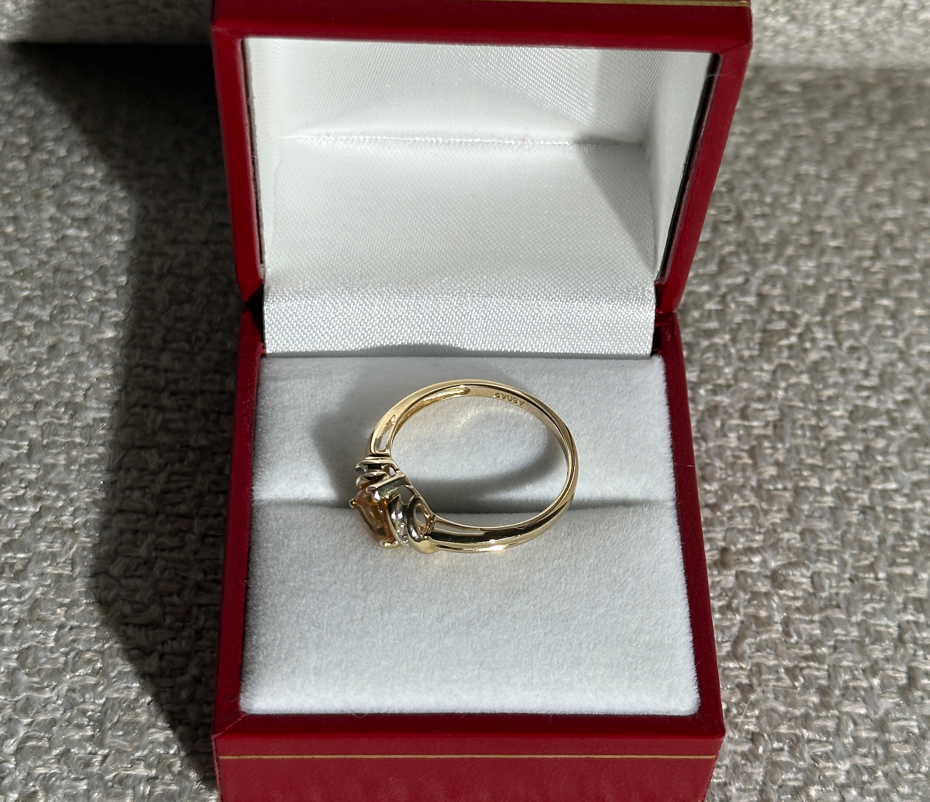 The Stella: Citrine Solid Gold Diamond Ring