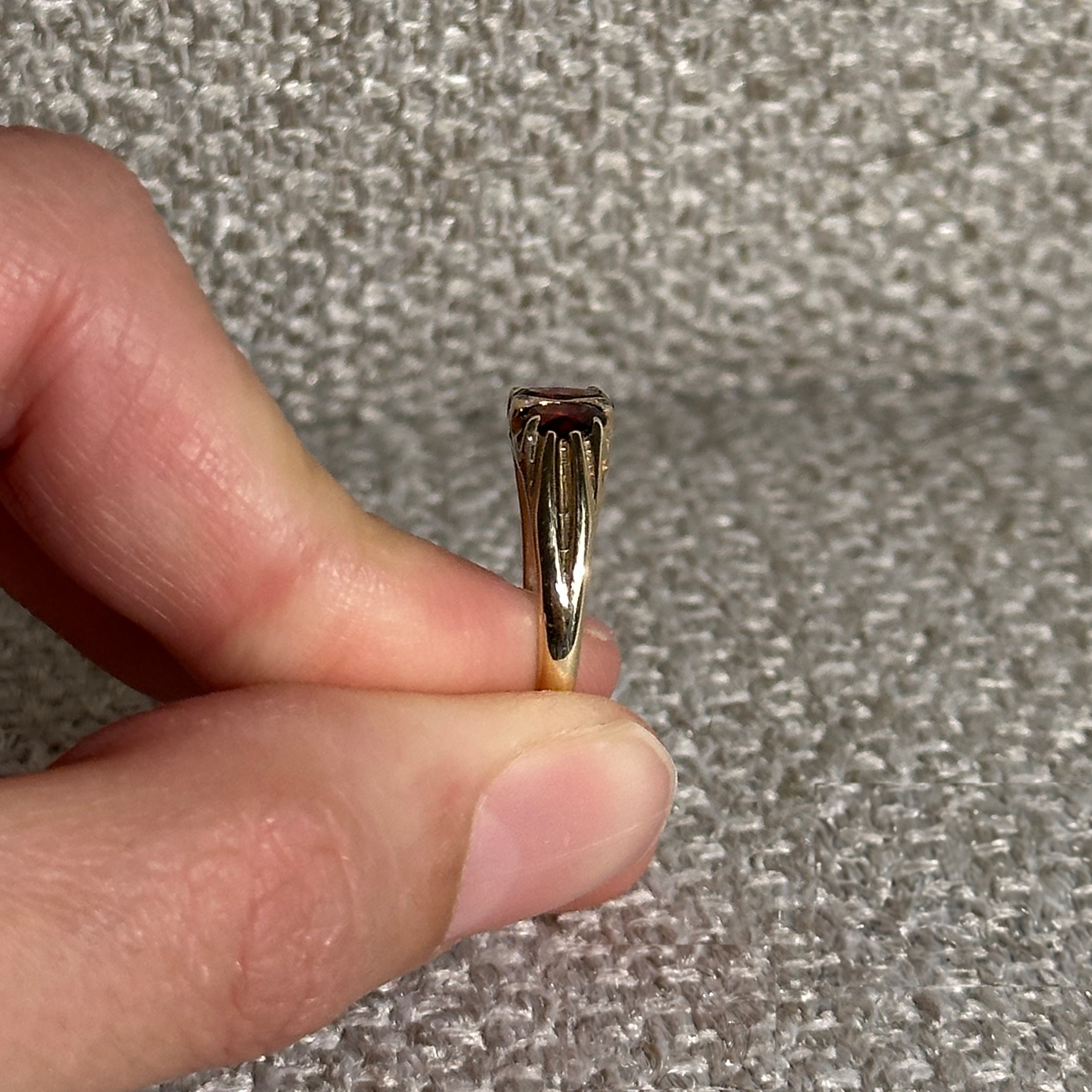 The Vanessa: 3-Garnet Stone Solid Gold Diamond Ring